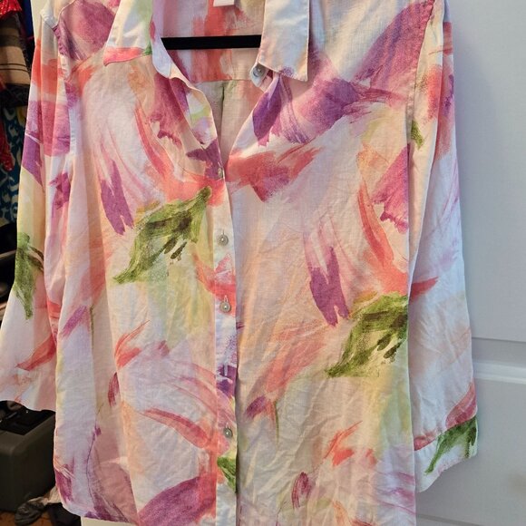 Chicos No Iron Linen Blouse - Picture 1 of 3